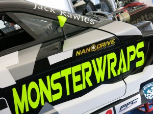 Monsterwrap one off camouflage design for Jacks car at his home track at Thruxton race circuit