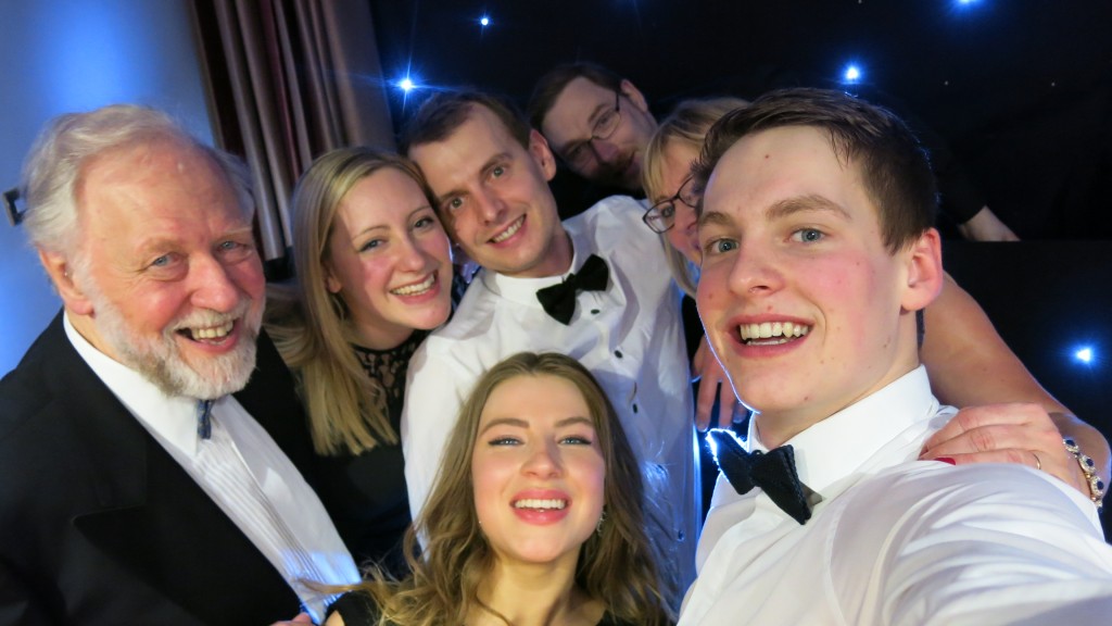 New Forest Austin Healey Club, Chairman, Jim Finch  takes his first selfie at the Annual Dinner Dance at The Hotel Miramar, Bournemouth