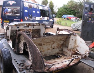 Austin Healey 3000 MK III BJ8 arrives at the workshop in need of a lot of tlc before customer led restoration can fully get underway