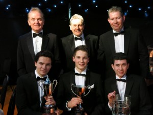 The proud dads with their lads, Will Palmer, Jack Rawles & Dylan Curley