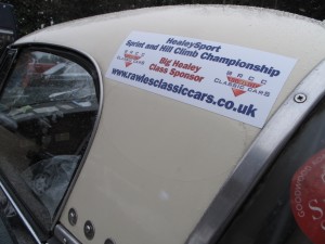 Bill Rawles Classic Cars sponsoring the Big Healeys in the 2014 Sprint and Hill Climb Challenge