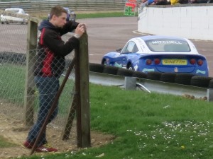 Jack Rawles watching the junior Ginettas practice at Thruxton