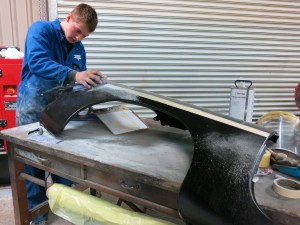 A few late evenings repairing the damage before the race at Brands Hatch