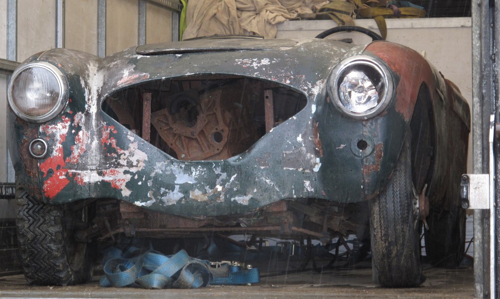April 2012 - In torrential rain Bill Rawles returned to his workshop with a 1954 BN1 California  barn find