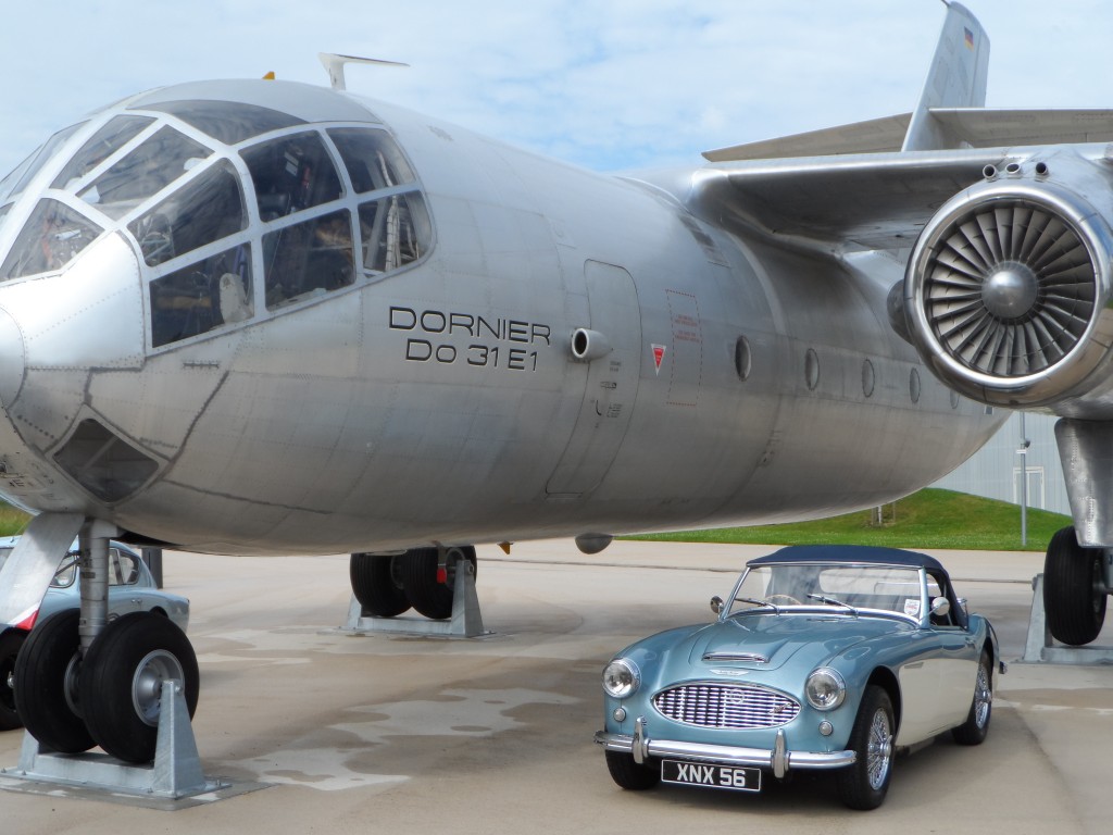 Austin Healey 100-6S BN4 being enjoyed on tour at The Dornier Museum, Friedrichshafen, Germany