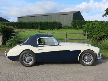 An automatic Austin Healey 100/6 for sale at Bill Rawles Classic Cars, a very comfortable car for touring but if preferred can be converted back to manual transmission