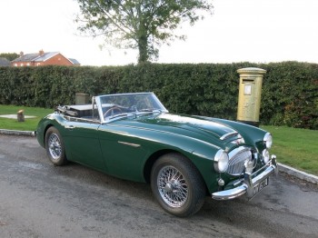 Last Austin Healey 3000 MK II A BJ7to ro;;off the production line in November 1963, XMW 167A, before the production of the Austin Healey 3000 MK III